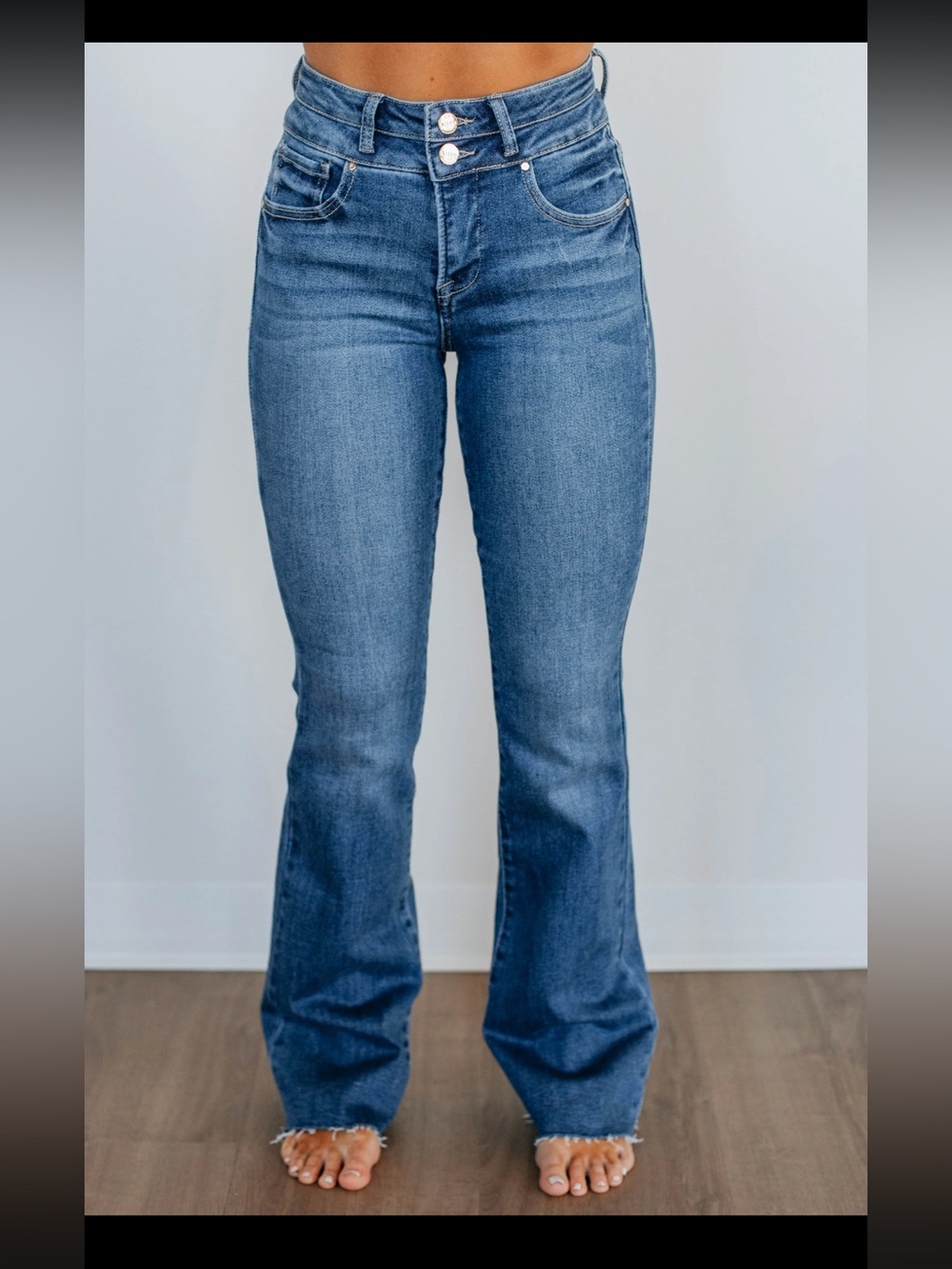 High-Rise Bootcut Women's Jeans - Blue